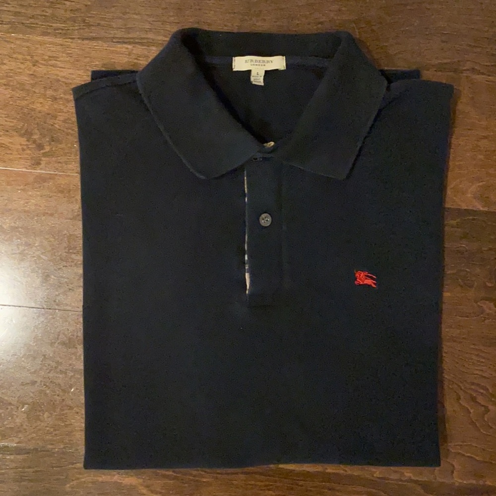 Burberry Polo Shirt, Used, Black, Size L